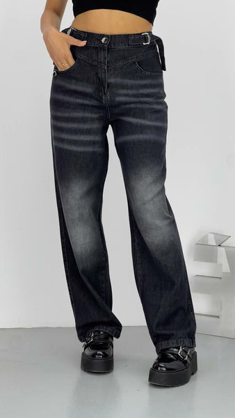 Tasarım Geniş Paça Jean