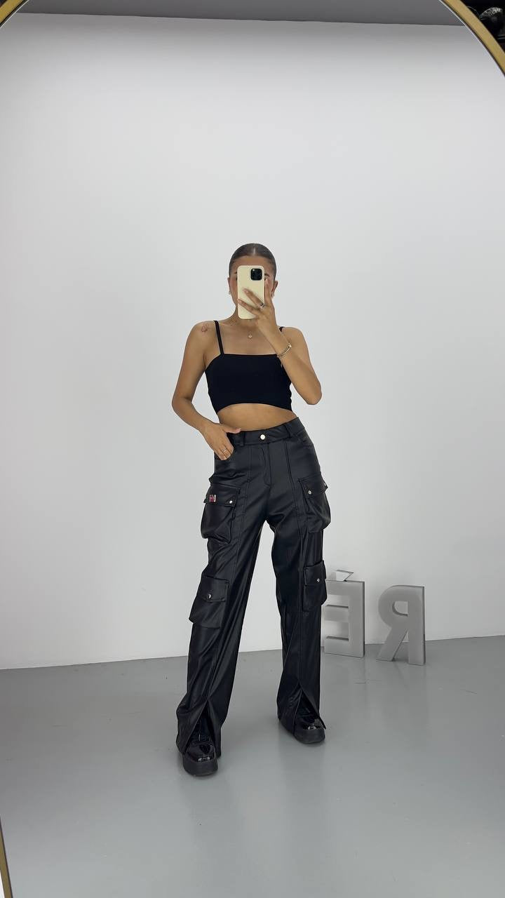 Tasarım Deri Pantolon