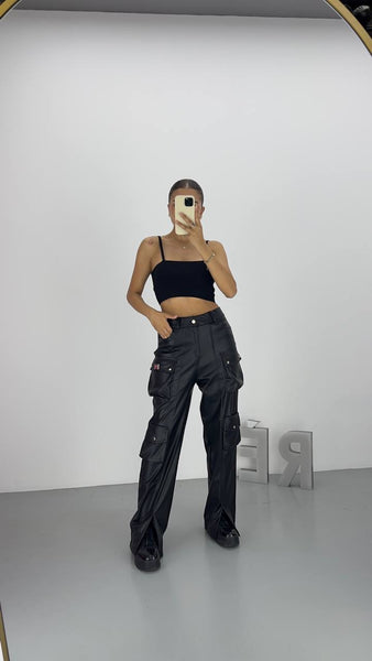 Tasarım Deri Pantolon