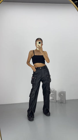 Tasarım Deri Pantolon