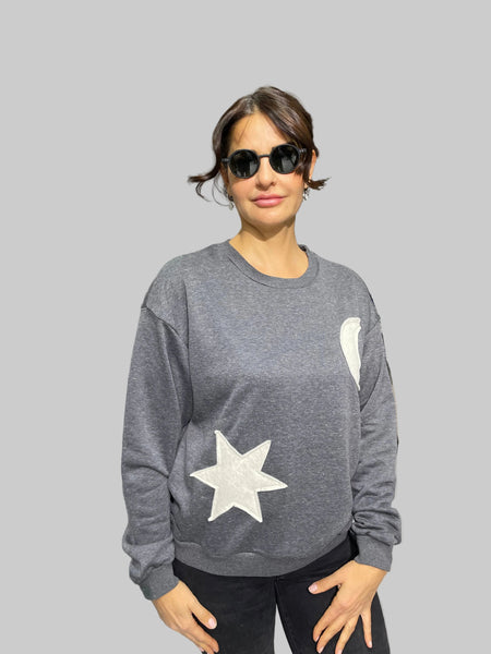 İthal Tasarım Yıldızlı Sweat