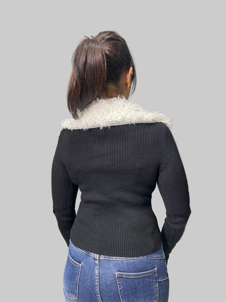 İthal Tasarım Kürk Yakalı Body