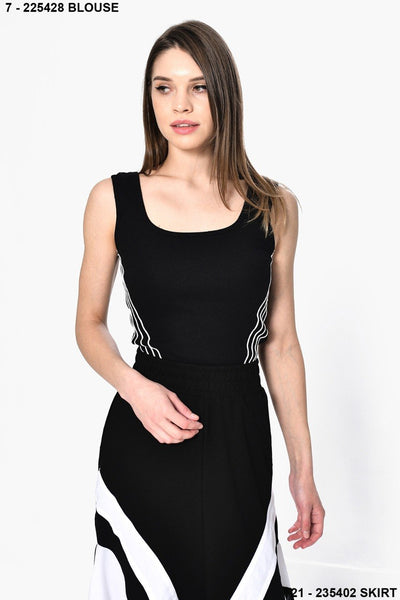 Tasarım Şeritli Kolsuz Body