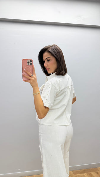 Tasarım Zımbalı Keten Takım