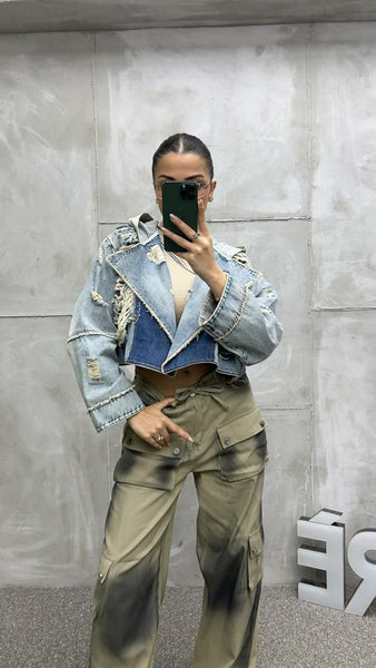 Tasarım Denim Trençkot