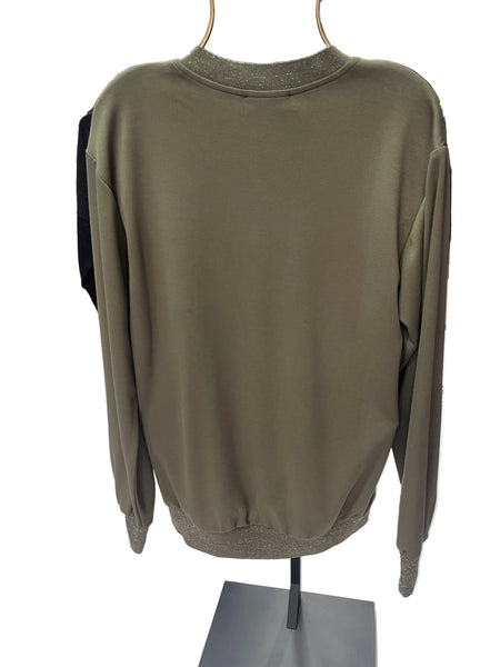 Tasarım Harf Fermuarlı Ribanalı Sweat