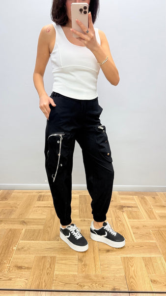 Tasarım Fermuarlı Zincirli Jogger