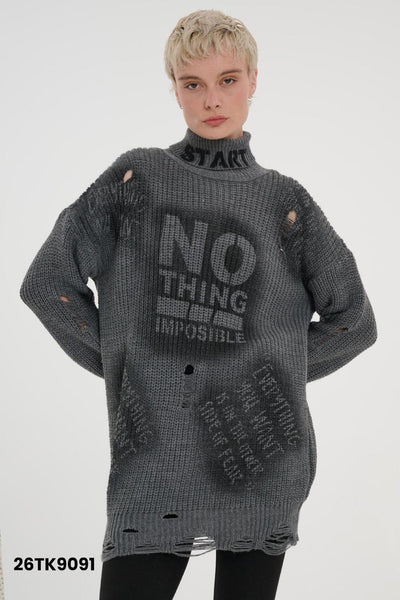 Tasarım Oversize Uzun Kazak