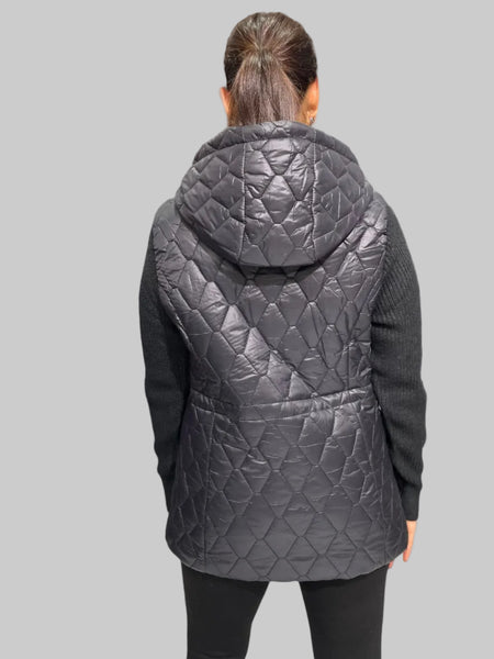 İthal Tasarım Triko Kollu Mont