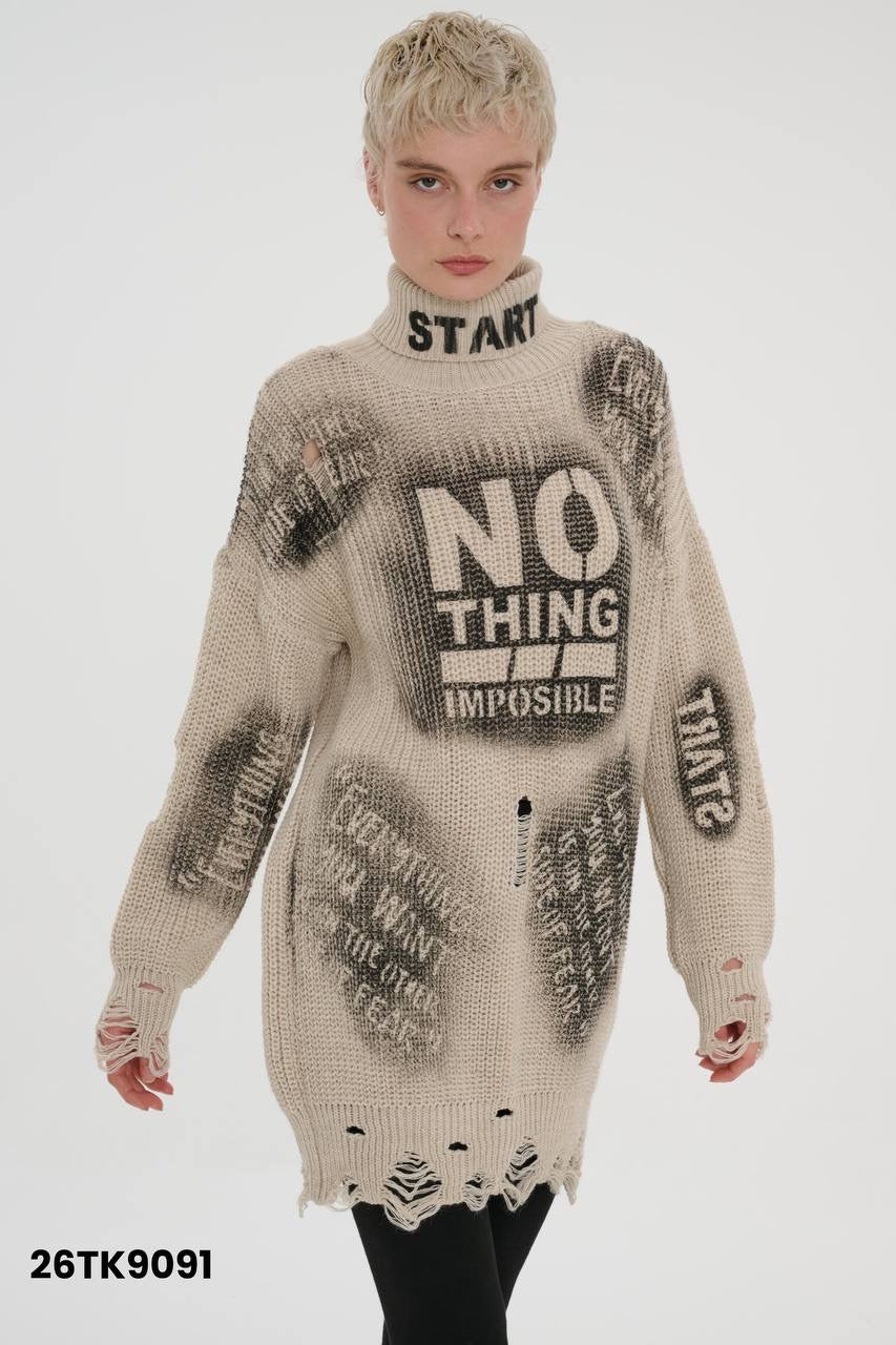 Tasarım Oversize Uzun Kazak