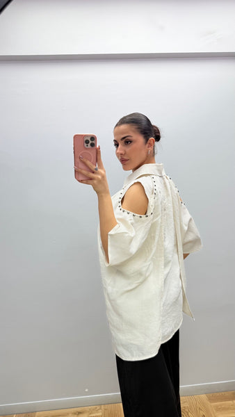 Tasarım Zımbalı Salaş Gömlek