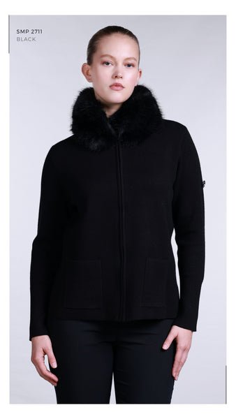 Premium Koleksiyon Kürk Yakalı Hırka