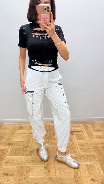 Tasarım Fermuarlı Zincirli Jogger