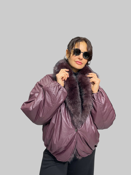 İthal Tasarım Kürk Yakalı Mont