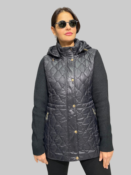 İthal Tasarım Triko Kollu Mont