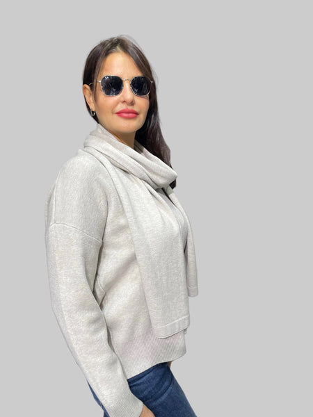 İthal Tasarım Kaşkollu Kazak