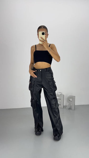 Tasarım Deri Pantolon