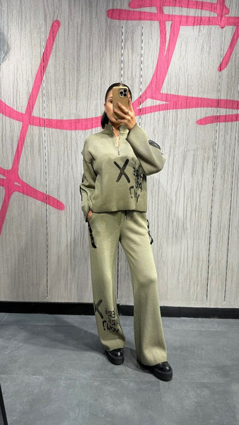 Tasarım Deri Detaylı Fitilli Takım