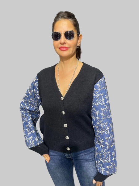 İthal Tasarım Kol Detaylı Hırka