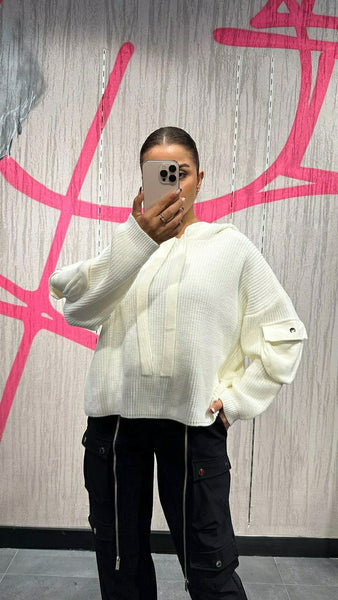 Tasarım Kapüşonlu Kazak