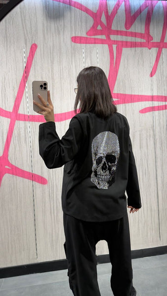 Tasarım Kurukafa Detaylı Ceket