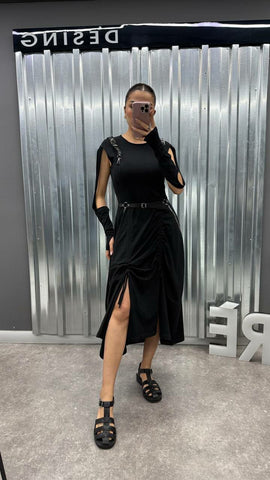 Tasarım Kol Detaylı Elbise