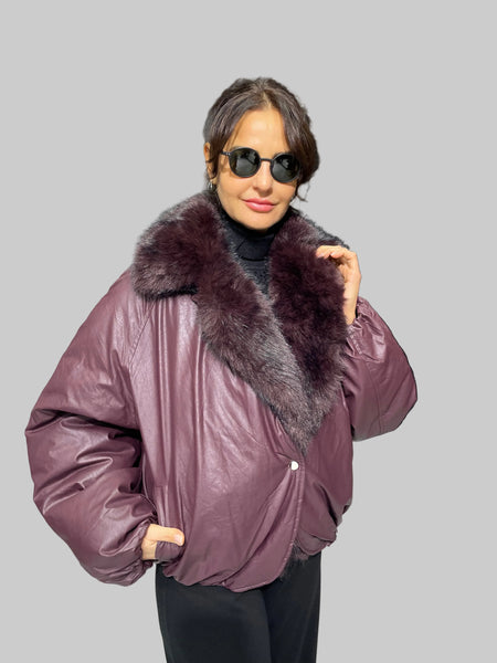 İthal Tasarım Kürk Yakalı Mont