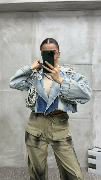 Tasarım Denim Trençkot