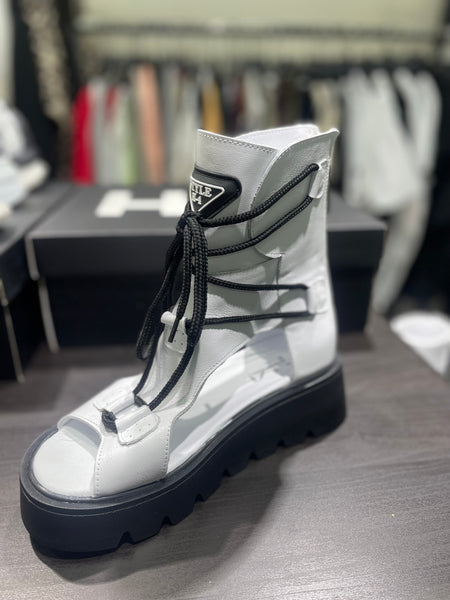 Tasarım Deri Sandalet -5600- Beyaz