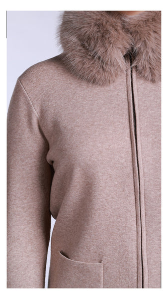 Premium Koleksiyon Kürk Yakalı Hırka