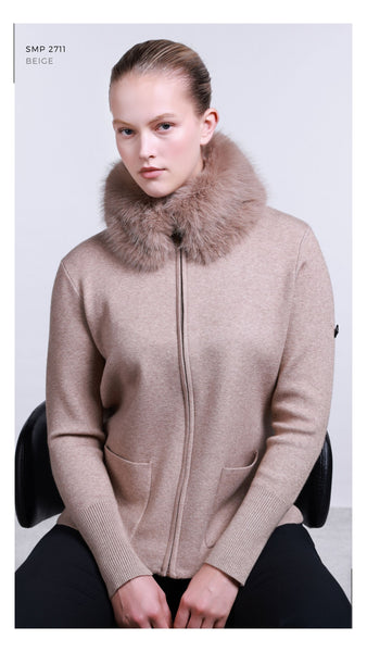 Premium Koleksiyon Kürk Yakalı Hırka