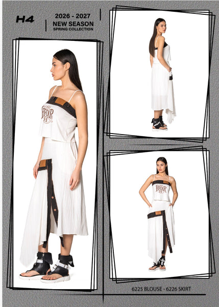 Tasarım Denim Detaylı Etek -6226-