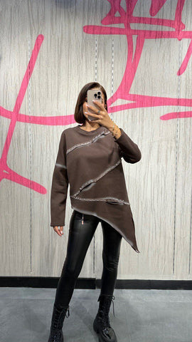 Tasarın Asimetrik Sweatshirt