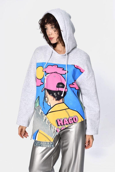 Tasarım Asimetrik Oversize Sweat