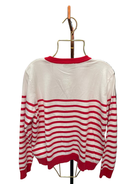 Çizgili Düğmeli Merserize Hırka