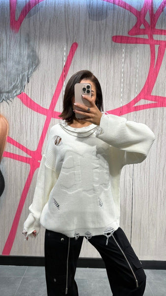 Tasarım Zincir Detaylı Kazak