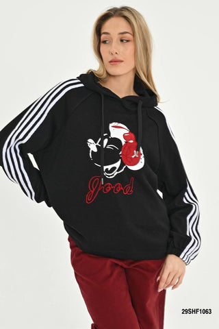 Tasarım Üç Çizgili Oversize Sweat
