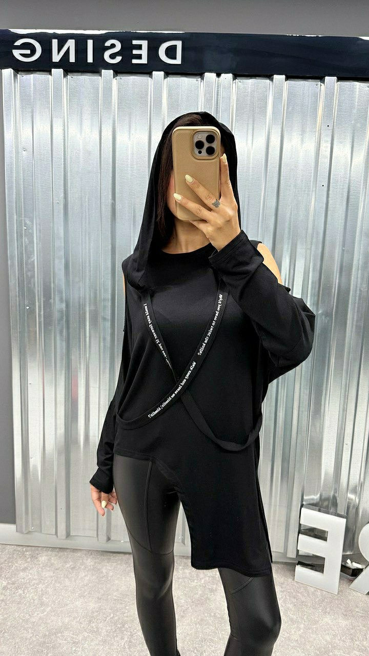 Tasarım Kapüşonlu Bluz