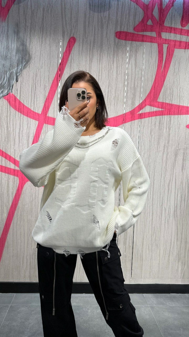 Tasarım Zincir Detaylı Kazak