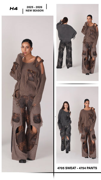 H4 Tasarım Kahve Kazak -4705-