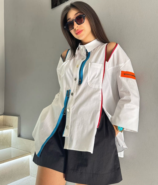 Tasarım Zipline Poplin Gömlek