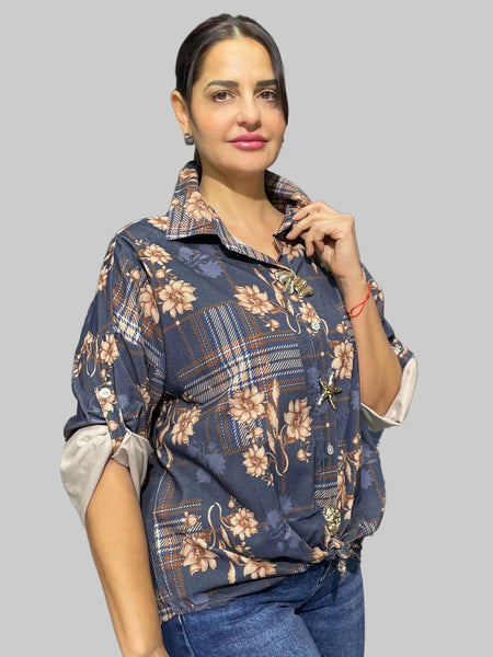 İthal Tasarım Nakışlı Gömlek