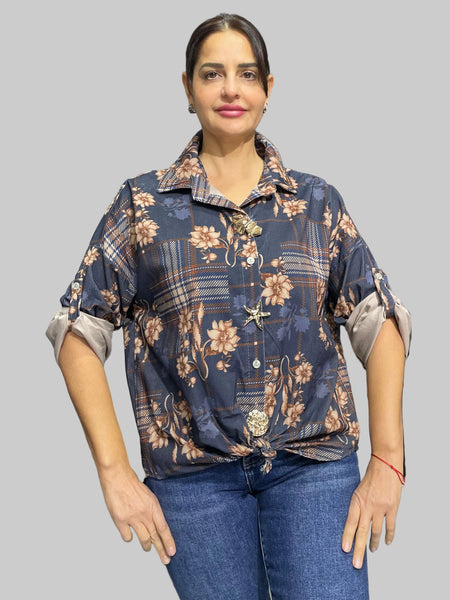 İthal Tasarım Nakışlı Gömlek