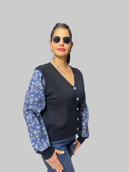 İthal Tasarım Kol Detaylı Hırka