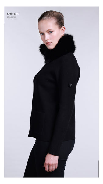 Premium Koleksiyon Kürk Yakalı Hırka