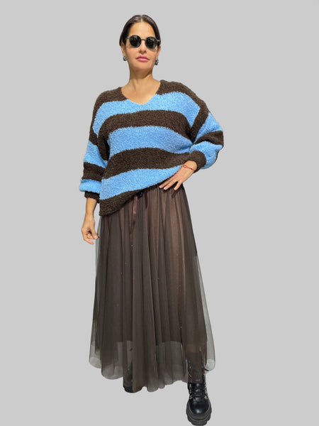 İthal Tasarım Taşlı Tüllü Etek