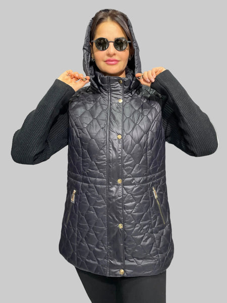 İthal Tasarım Triko Kollu Mont