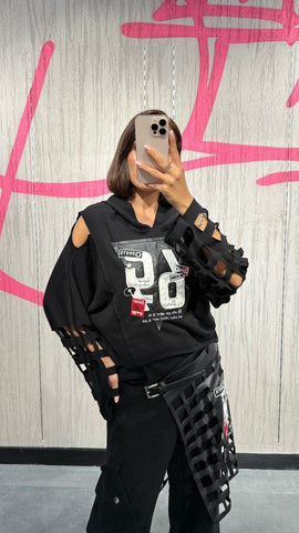 Tasarım Lazer Kesim Oversize Sweat