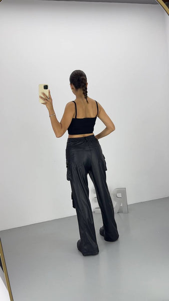 Tasarım Deri Pantolon