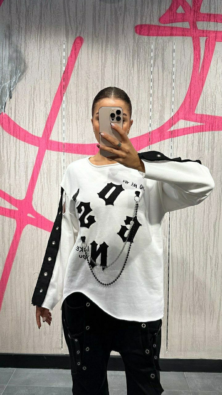 Tasarım Zincirli Sweat